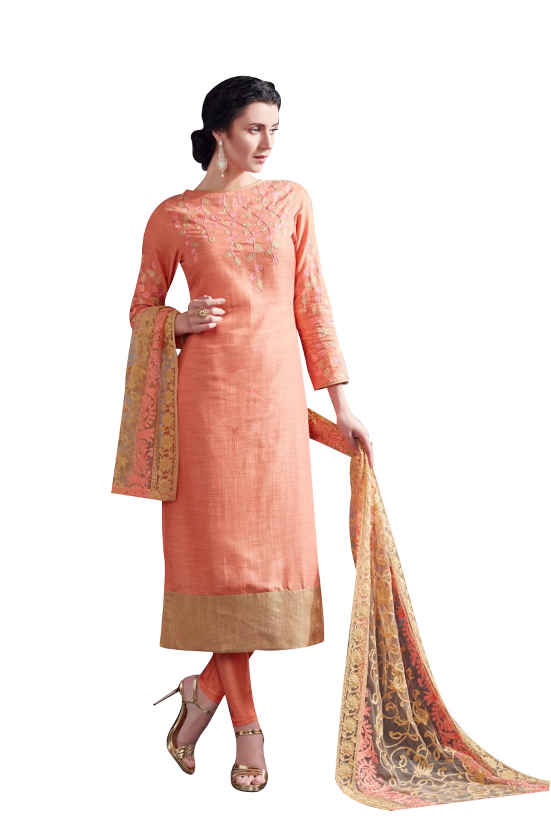 silk dupatta with gown