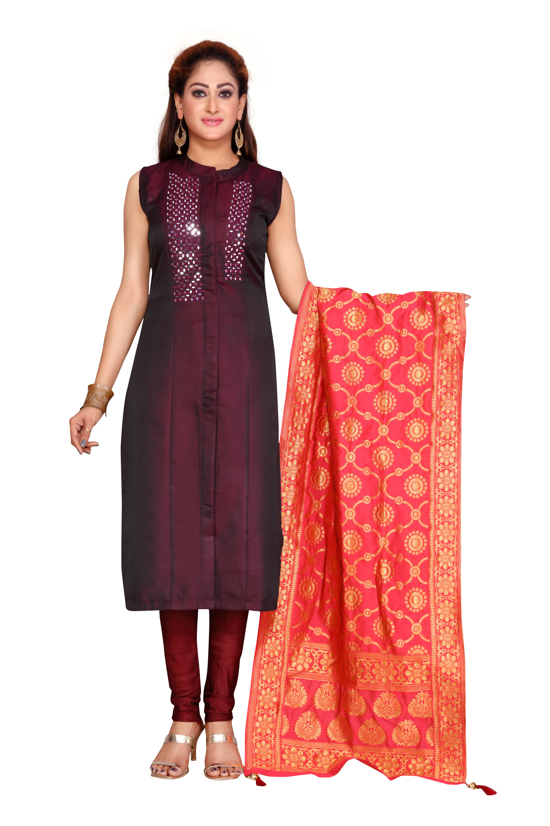 wine red salwar suit